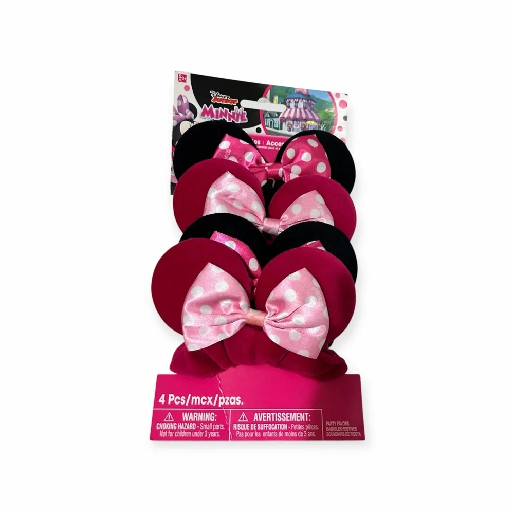 5/$30 🎈 Disney junior Minnie Mouse Pink and Black Hair Accessories